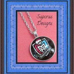 Silver Tone Monster High Design Necklace For Girls
